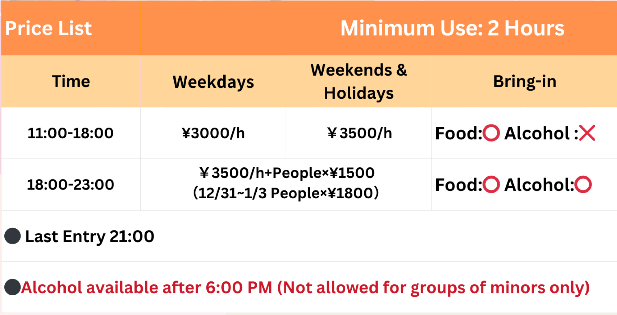 カラオケ価格表